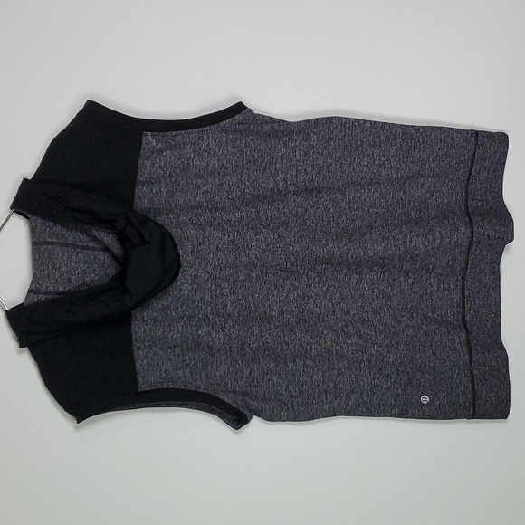 LULULEMON size 8 half zip black and grey hooded sleeveless jacket - Picture 4 of 7